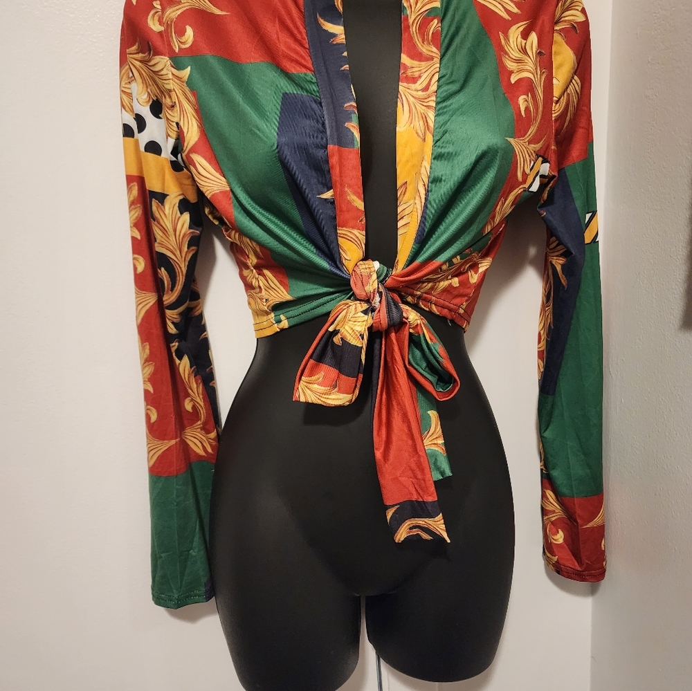 Multi print bolero jacket